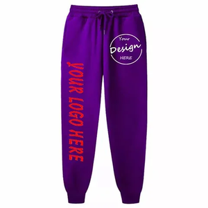 Pantalon de jogging en coton de haute qualité pantalons de survêtement décontractés d'hiver surdimensionnés pour hommes Logo personnalisé mi plat jambe large épais Service OEM - Product Image 4