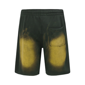 Street Wear Vintage Washed Cotton French Terry Patch Embroidery <b>Mens</b> <b>Shorts</b> with Drawstring Acid Wash Jogging <b>Shorts</b> - Product Image 3