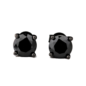 Pendientes de Plata de Ley 925 de diseñador para mujer, recién llegado, corte redondo negro VVS Clarity 2 CT Leb Diamond, regalo de tuerca fina para boda - Product Image 4