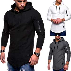 Sudadera de algodón con Logo personalizado para hombre, prenda deportiva masculina de manga larga con estampado Muscular, a la moda, en blanco, con estampado de cantidad, OEM personalizado - Product Image 6