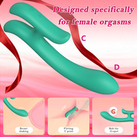 Doppelkopf-Vibrator aus Flüssigsilikon, USB-Aufladbar, 10 Modi, Leise, Wasserdicht, Starke Vibration, Erwachsenen-Spielzeug