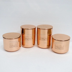 Custom Luxury Glossy Brass Metal Candle <b>Jar</b> <b>Empty</b> Reusable Container for DIY Candle Making Handmade Durable Christmas Unique - Product Image 4