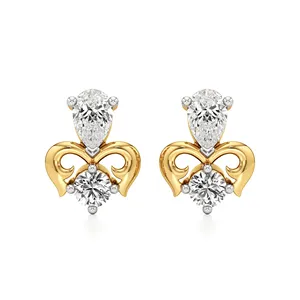 Pendientes de Mariposa Celia Duo en Oro de 14k con Diamante, Perla y Circonita para Boda y Compromiso - Product Image 1