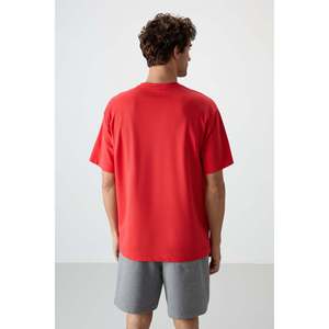 เสื้อยืดผู้ชาย Air Jones Fiesta Oversize Fit ผิวสัมผัสหนาพิมพ์ลาย - เสื้อยืดคอกลมแขนสั้นผ้าคอตตอนผสม - Product Image 5