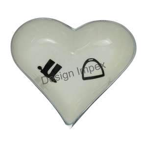 <b>White</b> Enamel <b>Dish</b> Bowl Handcrafts Heart Bowl Cheap Price Metal <b>Serving</b> Fruits Candies Cookie Bowls Home Decoration Accessories - Product Image 1