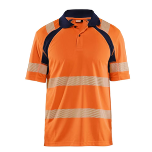 Hi Vis <b>Short</b> <b>Sleeve</b> Safety Work Polo <b>Shirt</b> Reflective Stripe Construction Workwear Made of PolyesterCotton polo <b>shirts</b> for Sale - Product Image 4