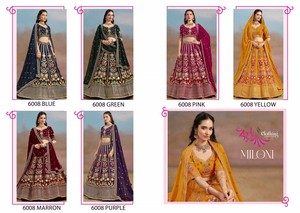 Lehenga choli คอลเลกชันชุดแต่งกายของปาร์ตี้ดีไซน์เนอร์แบบพรีเมี่ยมแคตตาล็อกเต็มรูปแบบมีจำหน่ายในอัตราขายส่ง - Product Image 6