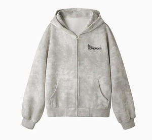 OEM Wholesale Streetwear Men's Full <b>Zip</b> up High Quality 100% Cotton Winter Fleece <b>Pocket</b> Waterproof <b>Hoodie</b> Drop Shoulder - Product Image 6