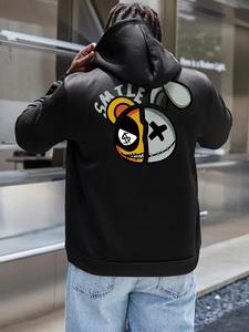 Vente en gros de pull-over de haute qualité pour l'hiver avec logo personnalisé sweat à capuche décontracté en coton et molleton épais pour hommes - Product Image 5