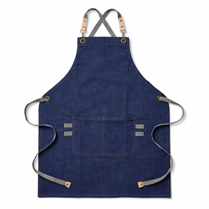 Tablier de boulanger en coton de haute qualité, personnalisable avec logo, pour cuisine, chef, barista, en toile, réglable, pour barbecue, jardin, brodé, résistant à l'eau - Product Image 1