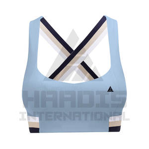 <b>Ladies</b> Sublimation <b>Sports</b> <b>Bra</b> Pakistan Made Quick Dry Seamless Gym & Yoga Wear High Support Seamless <b>Sports</b> <b>Bra</b> - Product Image 3
