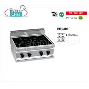 Cuisinière électrique 4 zones avec plaque infrarouge, Kw.12.8 - Product Image 2
