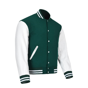 Vestes universitaires Letterman personnalisées et vierges OEM/Veste universitaire de baseball en gros Manches en cuir véritable - Product Image 3
