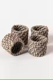 Anneaux de serviette ronds en rotin - Product Image 2