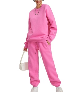 Unisex 2025 Custom Winter Cotton Sweatpants Hoodie Jogger Women's <b>Plain</b> Sweatsuit Crewneck <b>Tracksuit</b> Fleece Sportswear Gym Sets - Product Image 3