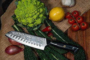 Venta al por mayor personalizado de calidad superior OEM ODM servicio hecho a mano japonés cuchillo de cocina hoja de acero inoxidable de alto carbono mango negro - Product Image 3