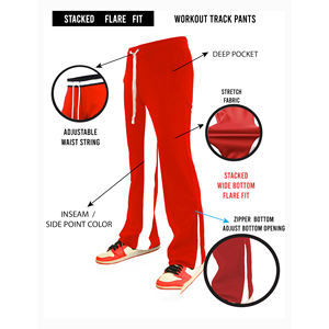 Haute qualité hommes hiver pantalons de survêtement Baggy Flare bas droit incurvé rayures hommes décontracté Streetwear Long cordon toile - Product Image 2