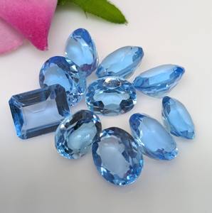 Mehrajudin Gems AA-41 Lot de boucles d'oreilles en topaze bleue 100% naturelle, taille ovale, mélange de facettes, 5-8 carats, cirées/huileées, haute qualité, certifiées par un tiers - Product Image 3