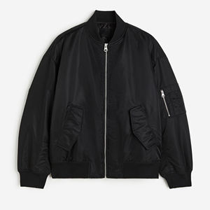 Veste bomber d'hiver en satin pour homme, nouvelle conception, couleur personnalisée, coupe-vent, de haute qualité, veste bomber de style lettreman, vente en gros 2024 - Product Image 1