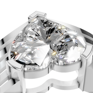 Bague de fiançailles, de mariage ou d'anniversaire en forme de cœur avec diamant VVS D de 3 carats, or massif 10k 14k, sertissage à griffes, bijoux fins pour femmes - Product Image 5