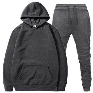Men's Casual Winter Tracksuit Fleece Breathable Hoodie <b>Trousers</b> <b>Plus</b> Size Two-Piece Set Customized Logo 100% Cotton Elastic - Product Image 5