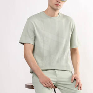 T-shirts pour hommes 220 GSM en jersey de coton quantité minimale de commande basse surdimensionné col rond couleur unie respirant grande taille pour les vêtements de plein air - Product Image 1