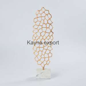 Escultura de hoja Bohemia moderna Artesanía de aluminio hecha a mano Producto al por mayor - Product Image 4