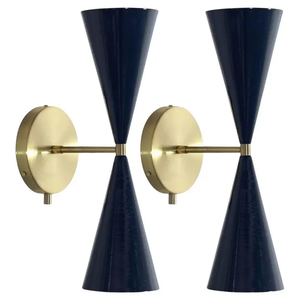 Modern ABS LED Pair Tuxedo Wall Lamps | Mid Century Sputnik Italian Style <b>Sconce</b> <b>Light</b> for Industrial Vintage Home Decor Fixture - Product Image 5