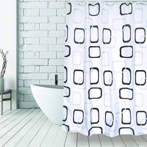 Tenda da doccia in poliestere antibatterico e antimuffa MSV in bianco, 180 x 200 cm - Product Image 2