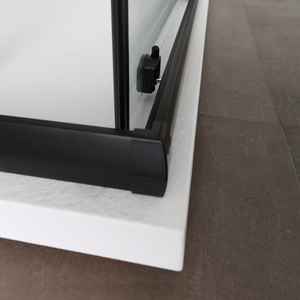 Box Doccia Koricini B2030110430443 Nero Opaco 80x100 H 190 con Porte Doccia in Vetro Trasparente Sky Profile - Product Image 4