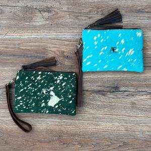 กระเป๋าสตางค์หนังขนโลหะมีสไตล์สำหรับผู้หญิง,กระเป๋าคลัทช์มีพู่ที่ใส่บัตรเครดิตหนังขนเฟอร์มีสไตล์แบบตอไม้ทันสมัย - Product Image 1