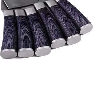 Ensemble de couteaux de chef en acier inoxydable fait main sur mesure, 6 pièces avec étui en cuir - Product Image 4