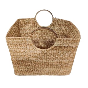 Handmade Woven Storage Picnic Food <b>Basket</b> Folding Cloths <b>Laundry</b> <b>Basket</b> Straw <b>Wicker</b> Rattan Seagrass Belly Garden Plants <b>Basket</b> - Product Image 1