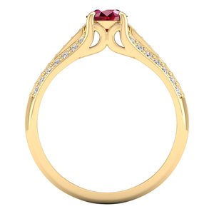 Reyes แหวนพลอยทับทิมสีทอง10K 14K 18K ออกแบบได้ตามต้องการสำหรับผู้หญิงแหวนหมั้นเพชรโมอิสซาไนต์ - Product Image 4