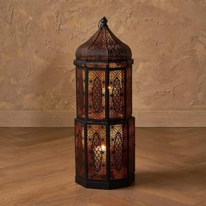 Antique Moroccan <b>Lantern</b> Stand Iron Metal Table Top Decorative Pillar Holder for Easter <b>Christmas</b> Weddings Handcrafted Home - Product Image 5