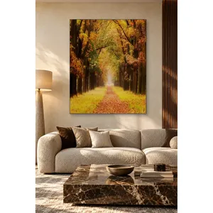 Impression sur toile de chemin forestier d'automne recouvert de feuilles de Fida - Product Image 5