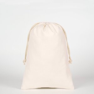 Custom Logo Cotton <b>Drawstring</b> <b>Pouch</b> 8 X 12\" Laminated (20 X 30 Cm) for Storage Clothing Watches Bracelets 4 oz Capacity Screen - Product Image 1