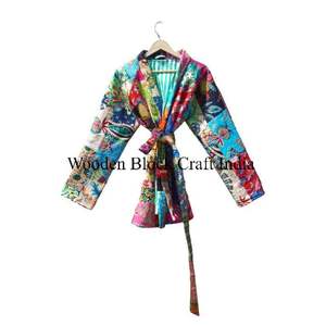 Veste de soirée formelle pour femmes, en coton doux matelassé à motifs floraux, respirante, écologique, séchage rapide, coton, automne/hiver - Product Image 4