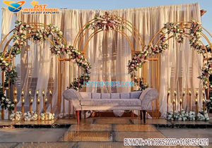 Elegante evento Fiesta escenario decoración láser marco brillante espejo marco Configuración para boda escenario occidental boda escenario espejo marco - Product Image 5