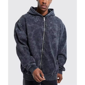 Sweat à capuche oversize vintage en molleton de coton lourd avec logo imprimé vert personnalisé, lavage à l'acide, lavage à la neige, fabricant Process Impex - Product Image 1