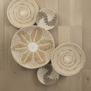 <b>Wicker</b> Wall <b>Basket</b> Decor <b>Hanging</b> Natural Woven Seagrass Flat <b>Basket</b> Round Boho - Product Image 6