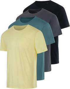 T-shirt essentiel pour homme, mélange confortable, tricot lisse, coupe régulière, uni, respirant, séchage rapide, écologique, léger, pour un usage quotidien - Product Image 5