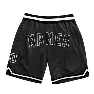Industrie Direct Engro Sportswear Short de basket-ball de retour authentique confortable personnalisé noir noir-blanc - Product Image 1