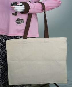 Bolsa de Compras de Algodón Orgánico de Alta Calidad con Cierre de Botón y Cremallera, Logotipo Personalizado, Asa Ecológica, Reciclable y Promocional - Product Image 4