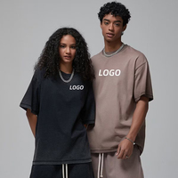 Kaos Crew Neck Katun Tebal 320g Acid Wash Solid Unisex Streetwear Ukuran Besar Terbaru 2026 |   Grafik Logo Kustom Vintage