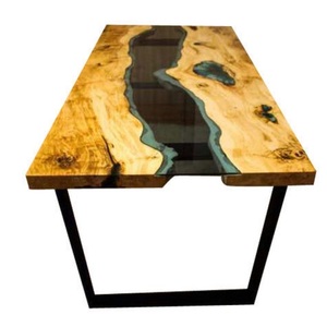 Table de créateur en bois de résine de conception de style classique faite à la main Table d'angle de décoration de meubles de bar et d'hôtel de restaurant - Product Image 6