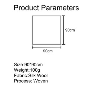 Pañuelo Cuadrado de Mezcla de Seda y Lana 90x90cm para Mujer, Estampado Geométrico, Pañuelo para la Cabeza, Chal de Moda para el Cuello, Bandana Ligera de Lujo Personalizada - Product Image 6