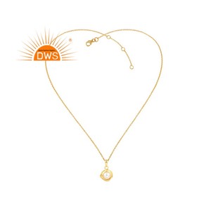 Beautiful White Pearl Pendant Necklace 14k Gold Plated Jewelry Supplier 925 Sterling Silver Necklace Vintage Collection - Product Image 4