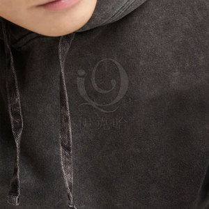 2025 Venta directa de fábrica Basics Vintage Effect Hoodies Logotipo personalizado Sólido Vintage Effect Hoodies para hombres - Product Image 6