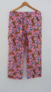 Conjunto de pijamas de algodón puro con estampado de tigre de lujo, traje de noche suave, tejido de algodón indio informal, regalo perfecto para ella - Product Image 3